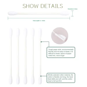 Blister Card Cotton Swabs 500Pcs Paper Stick Biodegradable for Family Eco Friendly on Peg Hanging Display Bulk Retail