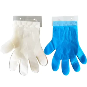 Blocked PE Gloves 50-200 Pcs Pack Food Grade Clean Hygienic Durable Leak Proof PE Disposable Gloves for Food Handling