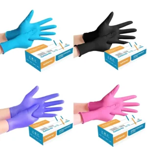 Blue 100% Nitrile Gloves Colored Non Powder Free Food Service Small Gloves Examination Custom Nitrile Gloves