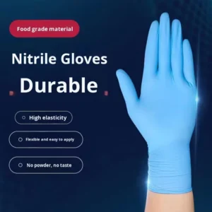 Blue Black Disposable Nitrile Examination Gloves 28cm Powder Free Chemical Resistant Breathable Waterproof Oil Proof