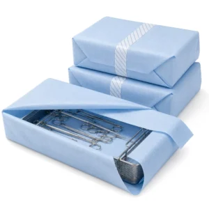 Blue Disposable Medical Crepe Paper Roll for Class I Sterilization Wrapping, 40x40cm