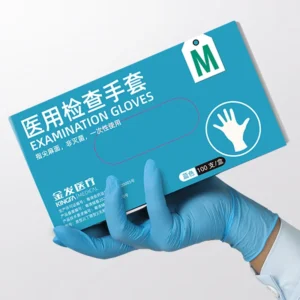 Blue Disposable Nitrile Examination Gloves Powder Free Chemical Resistant Breathable Waterproof Hand Protection