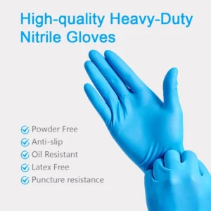 Blue Examination 100 PCS Box Powder Free Latex Free Textured Fingertips Disposable Nitrile Gloves 4g 6g 8g