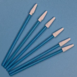 Blue Handle 3.7mm Mini Ppinted Lint Free Swab Double Layer Polyester Cleanroom Swab for Semiconductor Cleaning