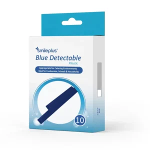 Blue Metal Detectable Fingertip Bandages Elastic Flexible Wound Plaster for Catering Food Industry Breathable Durable