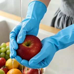 Blue Nitrile Disposable Non Slip Food Safe Kitchen Dishwashing Cleaning Industrial Gloves