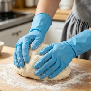 Blue Nitrile Gloves Disposable Food Safe Oil Proof Catering BBQ Cleaning Household Gloves