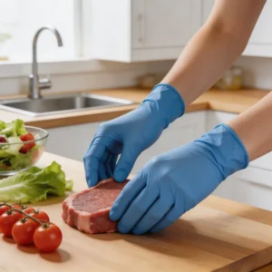 Blue Nitrile Gloves Disposable Powder Free Food Grade Kitchen Dishwashing Cooking Cleaning Gloves
