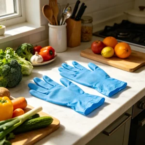 Blue Nitrile Gloves Disposable Powder Free Food Grade Oil Resistant Kitchen Cleaning Gloves