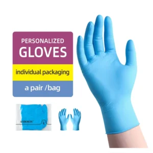 Blue Nitrile Gloves Factory Soft Waterproof Safety Gear for Food Protection Working Hands Powder Free Medium PE