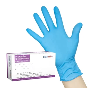 Blue Nitrile Gloves Fingertips textured Health Examination Aged Care Disposable Powder Free 4mil Nitrile Gloves for Medical