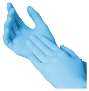 Blue Nitrile Gloves for Beauty Care Medical Grade Non sterile 100 Pcs Box Supports Custom 8MIL Thick 12INCH Textured Fingers