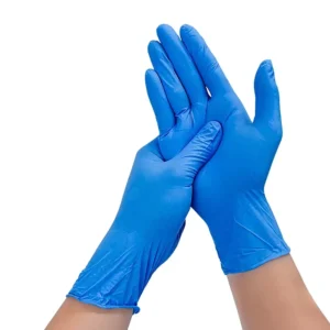 Blue Powder Free Disposable Nitrile Gloves 100pcs 1 Box 3mil Textured Fingertips Size L Industrial Use Food Processing