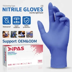 Blue Purple Nitrile Disposable Gloves Powder Free Latex Free Silicone Free Grain Texture Fingers Customizable Laboratory Use