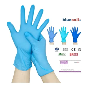 Bluesail Nitrile Examination Gloves Medical Dental Clinic Waterproof Blue Powder Free 3mil Disposable Nitrile Gloves for Doctor