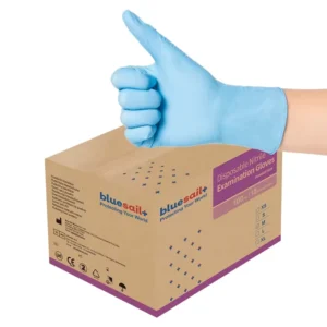 Bluesail Nitrile Gloves Hospital Examination Aged Care Dental Clinic 3mil Disposable Powder Free Blue Nitrile Gloves for Medical
