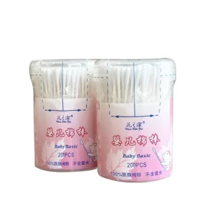 Box of 200 Count Quality Paper Swabs Ear Cleaning Sticks Organic Cotton Buds