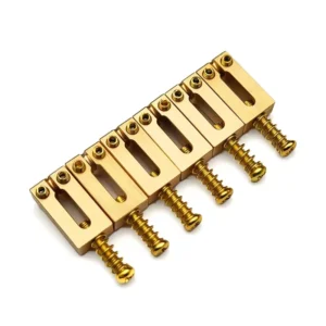 Brass Saddle 6pcs set Pure Brass Flat Top Guitar Bridge Saddles 10.5MM 10.8MM for Electric Guitar Tremolo Bridge Guitar Parts