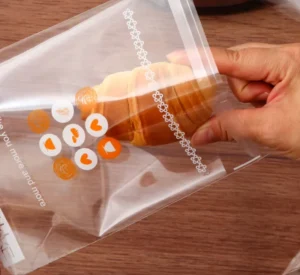 Bread Self Adhesive Plastic Transparent Packaging Bags Candy Biscuit Plastic Gummy Biscuit Packaging Bag 15*18+3cm