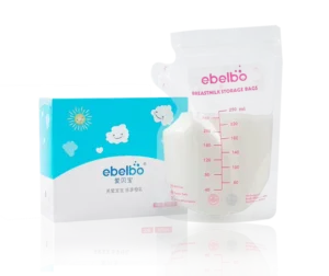 Breast Milk Collecting Double Zipper Self Standing Biodegradable Breast Milk Bags 180ml Breastmilk Storage Bag