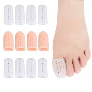 Breathable Gel Toe Cap Silicone Toe Cover Sleeves with Holes Cushions and Protects to Provide Relief From Missing or Ingrown Toe