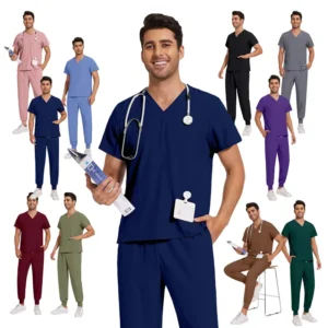 Breathable Nursing Hospital Uniforms Nurse Beauty Dental Salon Work Clothes Uniform Medical Scrubs Set for Men Women