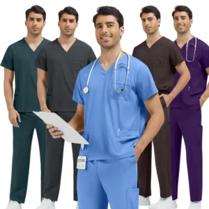 Breathable Nursing Hospital Uniforms Nurse Beauty Dental Salon Work Clothes Uniform Medical Scrubs Set for Men Women