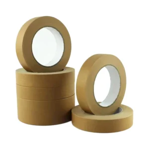 Brown Heat Resistant Hot Melt High Sticky Rubber Glue Sharp Line Customized Color Crepe Paper Masking Tape 12-72mm