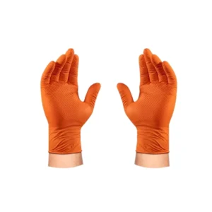 Bulk 4 8mil Thick Textured Powder Free Silicone Free Pure Nitrile Non Sterile Gloves (Black Blue) EN ISO 374 Type B Latex Free