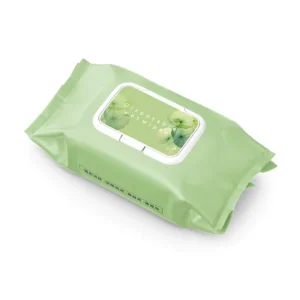 Bulk Customizable Label Wet Wipes 80 Sheets Green Standard Pack Thick Soft Texture Antimicrobial Environmentally Friendly