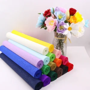 Bulk Heavy Premium Recycled Crafts Crepe Paper Sheets Rolls Single Side Customizable Florist DIY Gift Wrapping