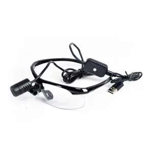 Burite 3W LED Dental Loupe Headlamp Medical Surgical Lupas Rechargeable Head Light with Goggles for Dentist Binoculars Magnifier