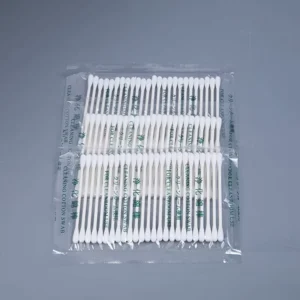 CA 002 Industrial Grade Lint Free Cotton Swab Double Head Round 25pcs Pack for Cleanroom Use Critical Cleaning