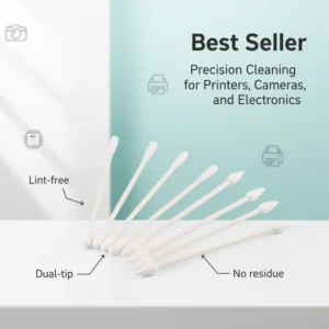 CA-003 Industrial Eco Friendly Cotton Swab Double Head Paper Free Pointy Head Cotton Bud Machine Wipe Cleansing 25pcs
