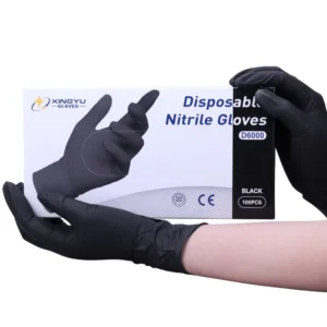 CE 5Mil 6Mil Guantes Nitrilo Disposable Nitrile Glove Black Work Examination Powder Free Disposable Nitrile Gloves