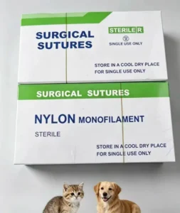 CE 90cm Nylon Monofilament 3-0 Blue Non Absorbable Sutures for Surgery Long Term Strength Minimal Tissue Reaction Vet