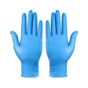 CE Certified 7mil Examination Nitrile Disposable Gloves 100pcs Box Blue Beaded Cuff Waterproof Oil Proof with Ozone Disinfecting