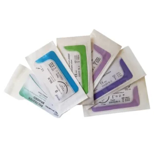 CE Certified 90cm PGLA 2-0 Absorbable Surgical Sutures With 3/8 Circle Needles for Veterinary and Medical Use