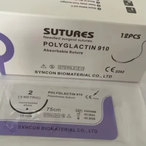CE Certified 90cm PGLA 2-0 Absorbable Surgical Sutures With 3/8 Circle Needles for Veterinary and Medical Use