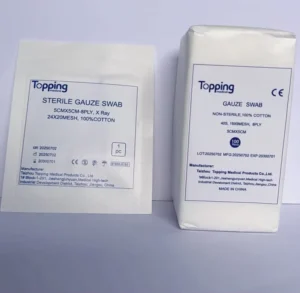 CE Certified Sterile Gauze Swabs 12 Ply 100% Pure Cotton High Absorbency for Surgical Wound Care