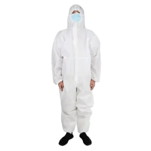 CE Certified Type 5 6 PPE Medical Disposable Nonwoven with Hood Overall EN14126 Chemical Protective Coverall Suit