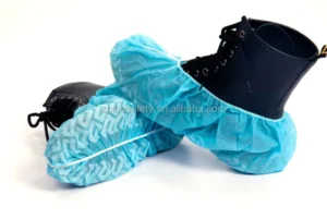 CE Disposable Non Woven Shoe Cover Hand Sew Full Elastic Anti Slip Medical Shoe Cover for Hospital Use