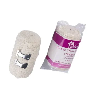 CE ISO 13485 Approved High Elastic Cotton Crepe Bandages with Clips Medical Consumables