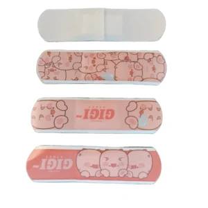 CE Manufacture Custom Printed Cute Cartoon Medical Plaster Adhesive Color Pink Band Aid for Kids Personalizado Impresso Band-Aid