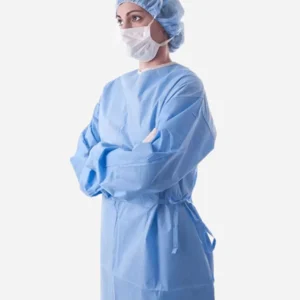 CE Medical Knitted Cuff Sms Waterproof Non Woven Disposable Protective Clothing Sterile Surgical Gown Isolation Gown