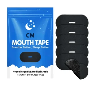 CM 30 Pcs Custom Cotton Breathable Hypoallergenic Anti Snoring Mouth Tape with Hole CE Certified