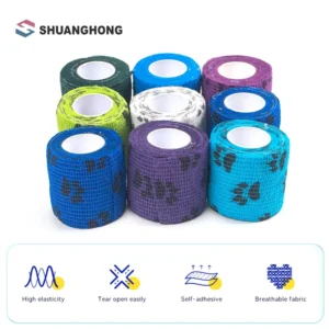 Camouflage Print Non woven Cohesive Sports Tape Pattern Bandage for Cats Dogs Equine at the Vet Hospital