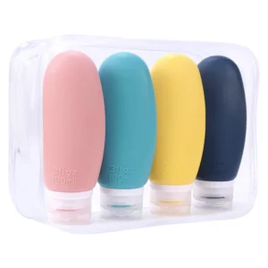 Camping Hiking Products 1oz 60ml Mini Empty Travel Size Silicone Squeeze Makeup Remover Bottles Toiletries Container Bottle Set 90ML for Travel Shampoo