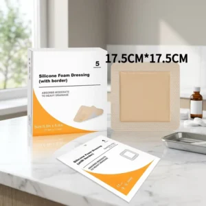 Carbou 17.5*17.5 Self Adhesive High Strength Liquid Absorption Silicone Foam Wound Dressing