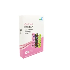 Cartoon Design 100-Count PE Waterproof Kids’ Band Aids Comfortable Comfortable Bandages